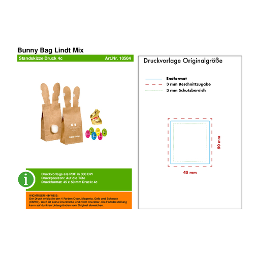 Bunny Bag Lindt Mix , Lindt, beige, Papier, 4,00cm x 20,00cm x 7,00cm (Länge x Höhe x Breite), Bild 4