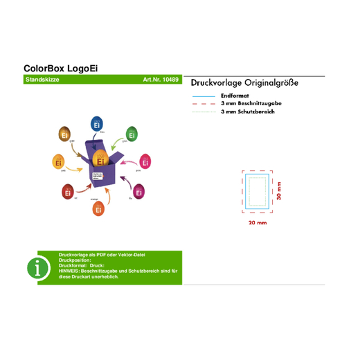 ColorBox LogoEi - Dunkelblau - Grün , grün, Pappe, 5,50cm x 5,50cm x 5,50cm (Länge x Höhe x Breite), Bild 5