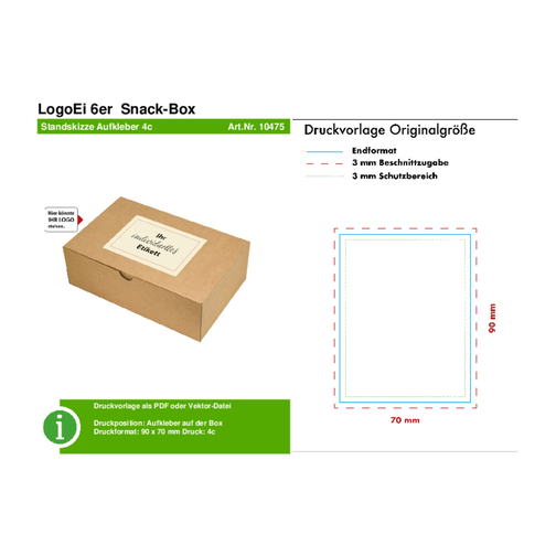 LogoEi 6er Snack-Box - Bunt Sortiert , mehrfarbig, Pappe, 12,00cm x 5,00cm x 15,00cm (Länge x Höhe x Breite), Bild 4