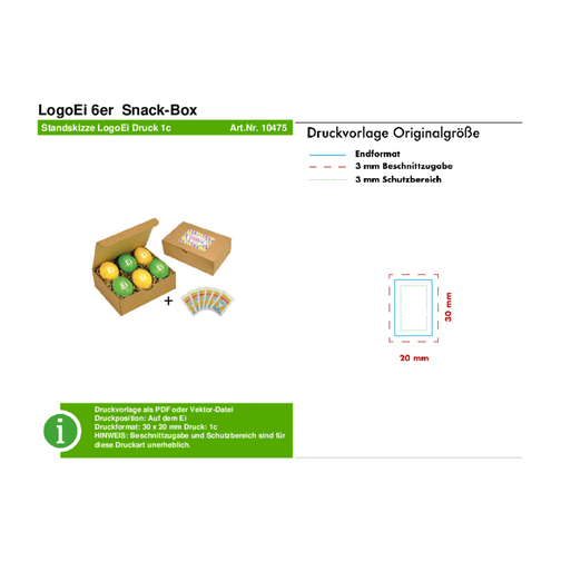 LogoEi 6er Snack-Box - Bunt Sortiert , mehrfarbig, Pappe, 12,00cm x 5,00cm x 15,00cm (Länge x Höhe x Breite), Bild 5