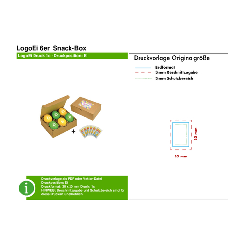 LogoEi 6er  Snack-Box - Gelb , gelb, Pappe, 12,00cm x 5,00cm x 15,00cm (Länge x Höhe x Breite), Bild 2