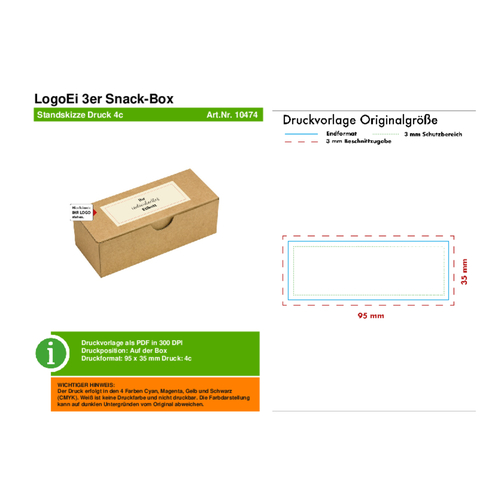 LogoEi 3er Snack-Box - Bunt Sortiert , mehrfarbig, Pappe, 6,00cm x 5,00cm x 15,00cm (Länge x Höhe x Breite), Bild 2