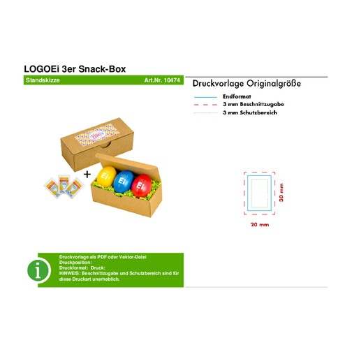 LogoEi 3er Snack-Box - Bunt Sortiert , mehrfarbig, Pappe, 6,00cm x 5,00cm x 15,00cm (Länge x Höhe x Breite), Bild 4