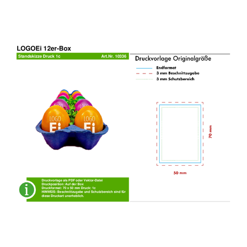 LogoEi 12er-Box - Blau - Pink , pink, Pappe, 11,00cm x 7,00cm x 30,00cm (Länge x Höhe x Breite), Bild 2