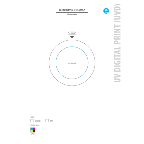 Wireless Charger REEVES-myMATOLA , Reeves, weiß / schwarz, Kunststoff, Silikon, 1,05cm (Höhe), Bild 4
