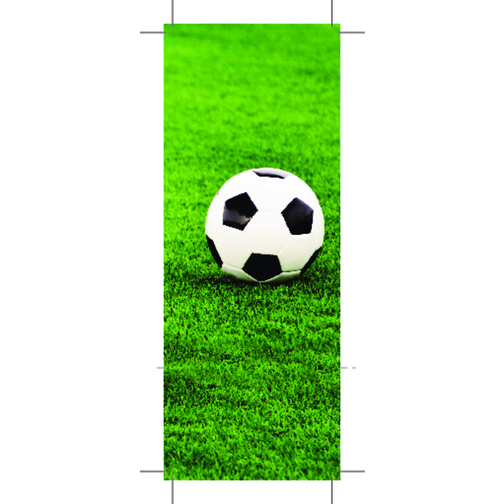 Fußball-Fan-Beutel , grün, Papier, Folie, Schminke, Staniol, Schokolade, 6,00cm x 12,00cm x 4,00cm (Länge x Höhe x Breite), Bild 3