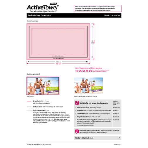 ActiveTowel® Sports 130x70 cm, pacchetto all-inclusive, Immagine 4