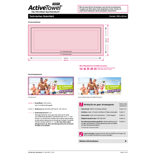 ActiveTowel® Sports 100x40 cm, pacchetto all-inclusive, Immagine 4