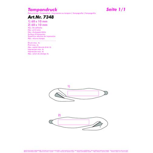 Briefcutter 'Duo' , weiß, weiß, ABS+MET, 11,40cm x 0,70cm x 2,50cm (Länge x Höhe x Breite), Bild 4