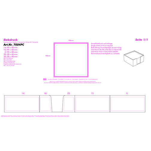 Zettelbox 'Lambda' , weiss, PS+PAP, 10,50cm x 5,00cm x 10,50cm (Länge x Höhe x Breite), Bild 3
