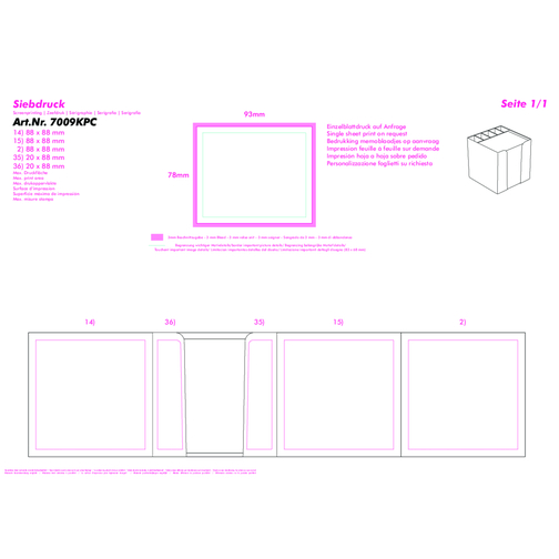 Zettelbox 'Alpha' Mit Köcher , glasklar, PS+PAP, 10,00cm x 10,00cm x 10,00cm (Länge x Höhe x Breite), Bild 3