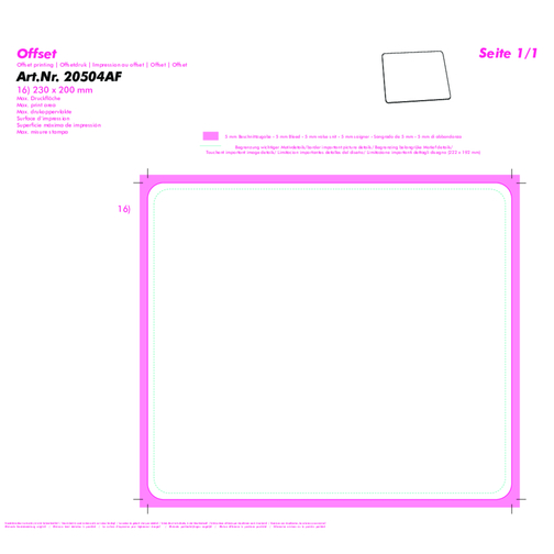 Mouse-Pad 'Alpha' , individuell, PVC+EVA, 2,30cm x 0,03cm x 2,00cm (Länge x Höhe x Breite), Bild 4