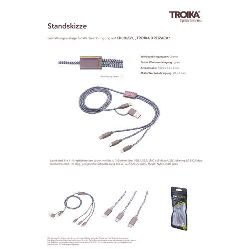 TROIKA Cable de carga TROIKA TRIPLE, Imagen 6