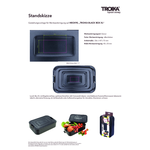 TROIKA Lunch Box TROIKA BLACK BOX XL, Immagine 5