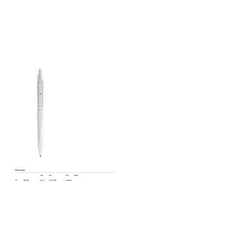 Prodir QS20 PMP-P Clip Flat Druckkugelschreiber , Prodir, grau, Kunststoff, 14,10cm x 1,60cm (Länge x Breite), Bild 2