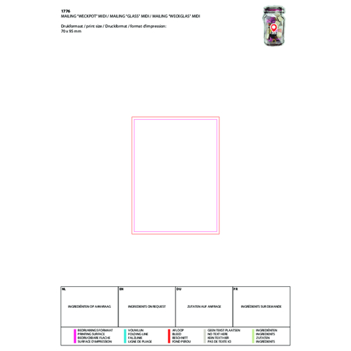 Mailing 'Weckglas' Midi , Kunststoff/Folie, 14,00cm x 20,00cm x 3,00cm (Länge x Höhe x Breite), Bild 2