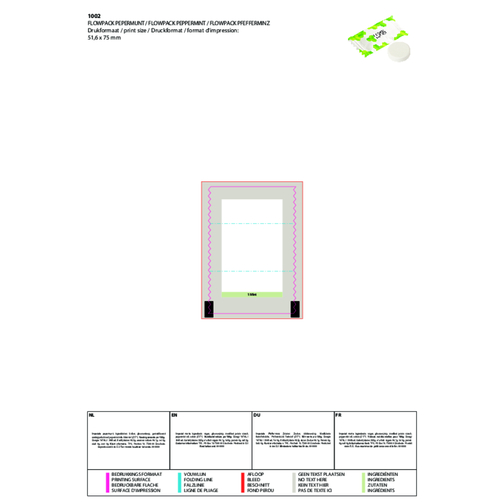 Flowpack Pfefferminze-Tablette , Kunststoff/Folie, 5,00cm x 2,50cm (Länge x Breite), Bild 2