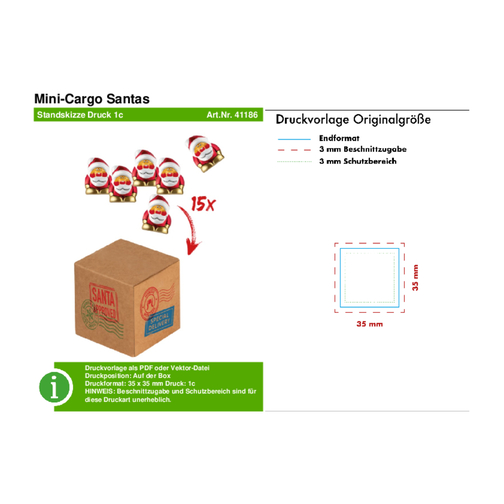 Mini-Cargo Santas , mehrfarbig, Pappe, 5,80cm x 5,80cm x 5,80cm (Länge x Höhe x Breite), Bild 2