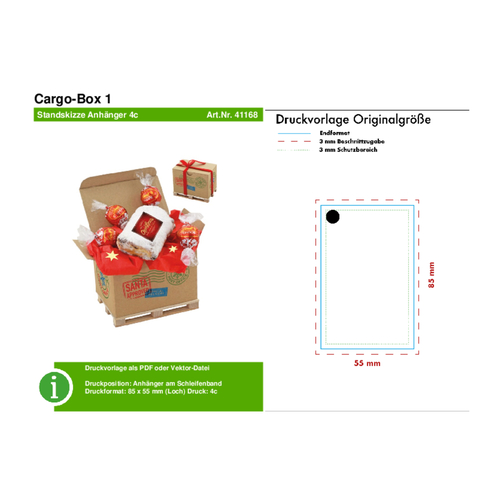 Cargo-Box 1 , Lindt, mehrfarbig, Holz, Pappe, 8,00cm x 9,50cm x 12,00cm (Länge x Höhe x Breite), Bild 6