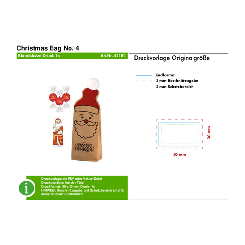 Christmas Bag No. 4 , Lindt, beige, Papier, 4,00cm x 20,00cm x 7,00cm (Länge x Höhe x Breite), Bild 3