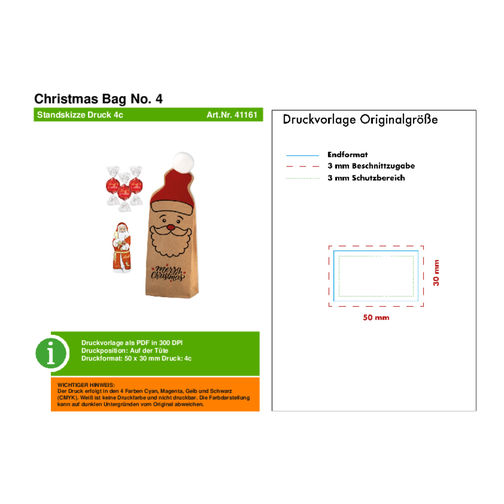 Christmas Bag No. 4 , Lindt, beige, Papier, 4,00cm x 20,00cm x 7,00cm (Länge x Höhe x Breite), Bild 4