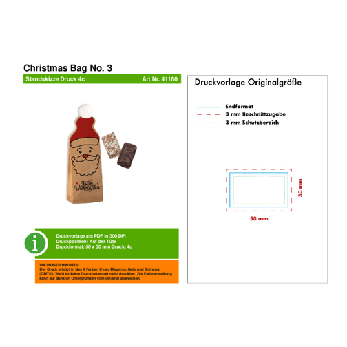 Christmas Bag No. 3 , beige, Metall, Folie (PE), 4,00cm x 20,00cm x 7,00cm (Länge x Höhe x Breite), Bild 4