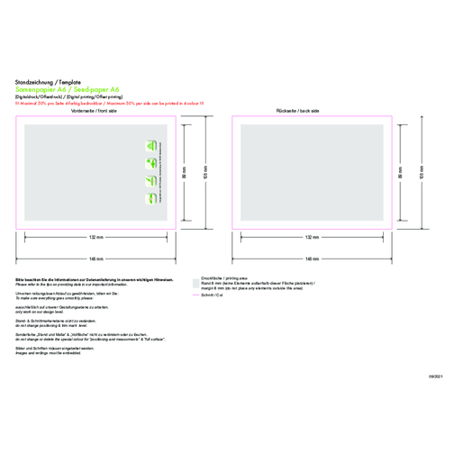Samenpapier Auf A6-Karte - Blümchen , individuell, Papier, Saatgut, 10,50cm x 14,80cm (Länge x Breite), Bild 6