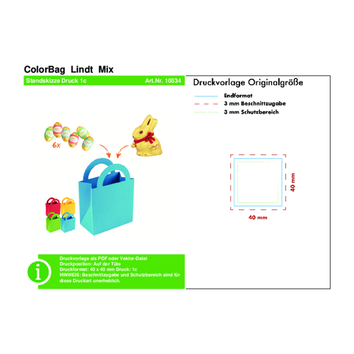 ColorBag Lindt Mix - Grün , Lindt, grün, Papier, 5,00cm x 13,00cm x 9,50cm (Länge x Höhe x Breite), Bild 4