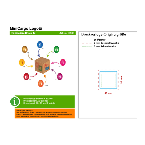 MiniCargo LogoEi - Orange , orange, Pappe, 5,80cm x 5,80cm x 5,80cm (Länge x Höhe x Breite), Bild 3