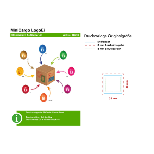 MiniCargo LogoEi - Grün , grün, Pappe, 5,80cm x 5,80cm x 5,80cm (Länge x Höhe x Breite), Bild 5