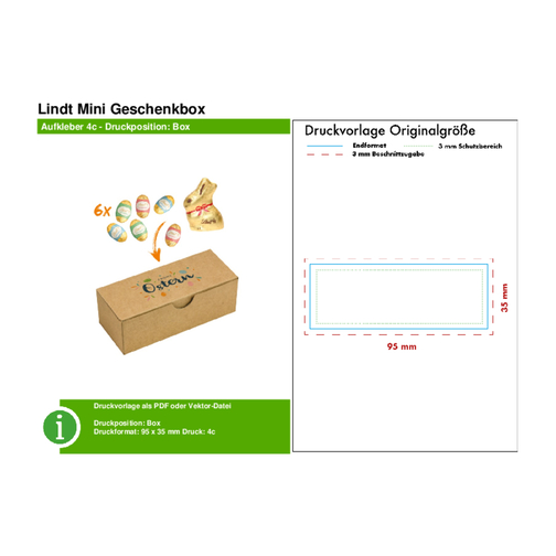 Lindt Mini Geschenkbox , Lindt, mehrfarbig, Pappe, 6,50cm x 5,00cm x 15,00cm (Länge x Höhe x Breite), Bild 4