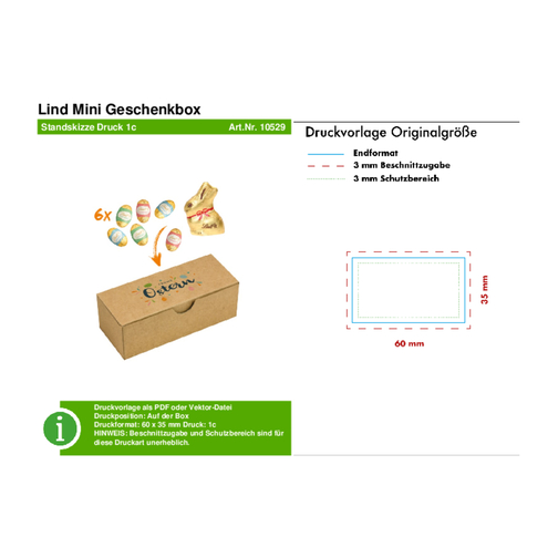 Lindt Mini Geschenkbox , Lindt, mehrfarbig, Pappe, 6,50cm x 5,00cm x 15,00cm (Länge x Höhe x Breite), Bild 2