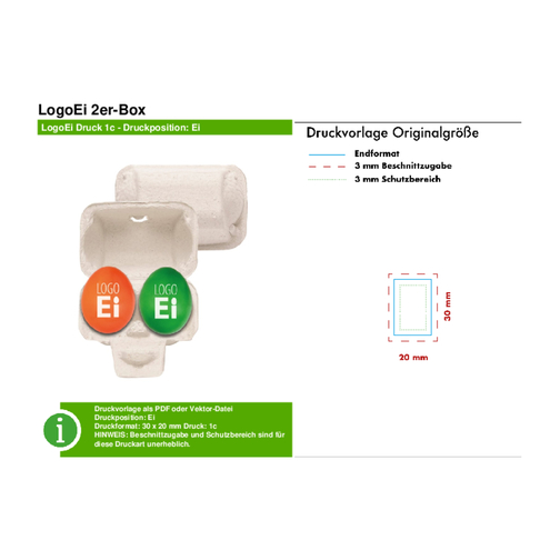 LogoEi 2er-Box - Grün , grün, Pappe, 7,00cm x 7,50cm x 10,00cm (Länge x Höhe x Breite), Bild 3