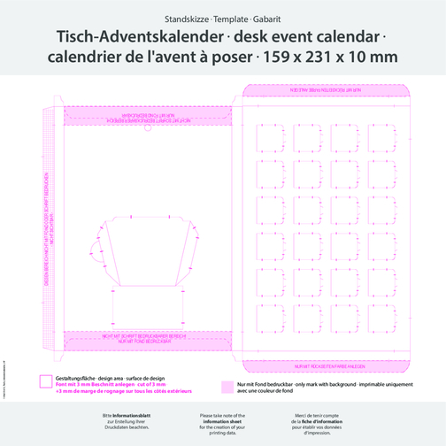 Tisch Adventskalender Aus Reinpapier , , 15,90cm x 1,00cm x 23,10cm (Länge x Höhe x Breite), Bild 2