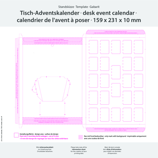 Tisch Adventskalender HACHEZ , , 15,90cm x 1,00cm x 23,10cm (Länge x Höhe x Breite), Bild 4