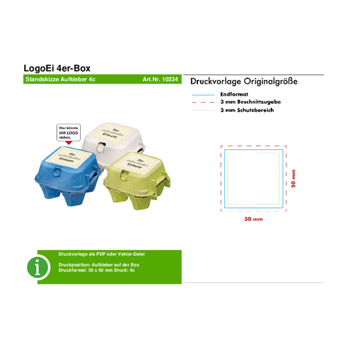LogoEi 4er-Box - Blau - Grün , grün, Pappe, 11,00cm x 7,00cm x 11,00cm (Länge x Höhe x Breite), Bild 5