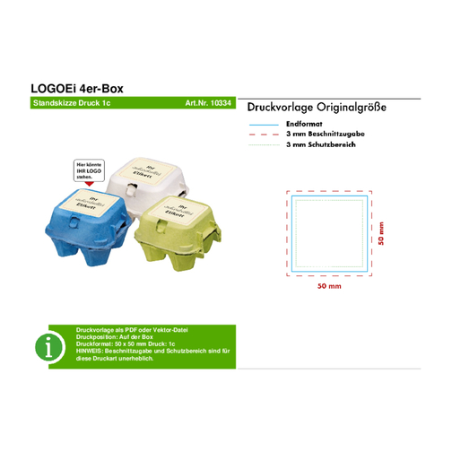 LogoEi 4er-Box - Blau - Grün , grün, Pappe, 11,00cm x 7,00cm x 11,00cm (Länge x Höhe x Breite), Bild 3