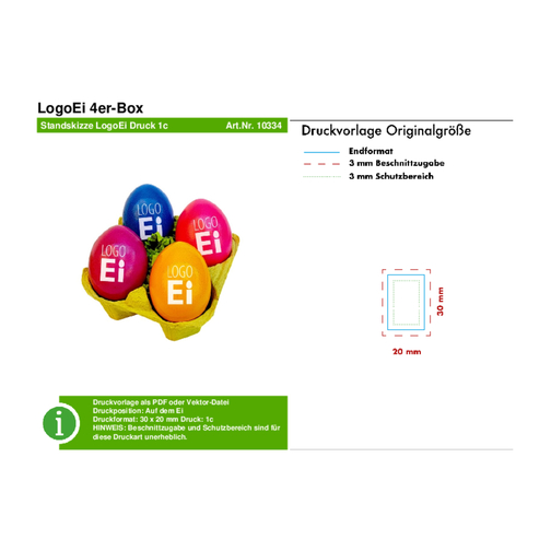LogoEi 4er-Box - Weiß - Bunt Sortiert , mehrfarbig, Pappe, 11,00cm x 7,00cm x 11,00cm (Länge x Höhe x Breite), Bild 2