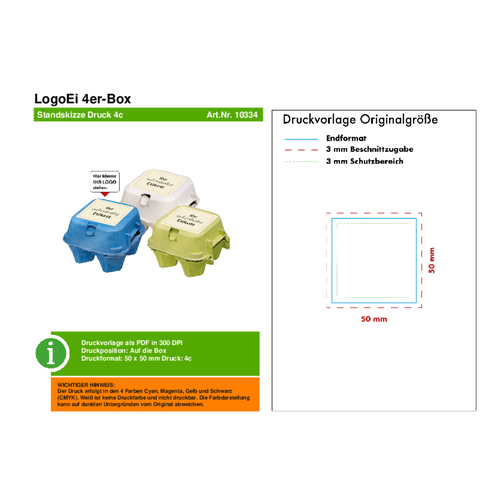 LogoEi 4er-Box - Weiß - Grün , grün, Pappe, 11,00cm x 7,00cm x 11,00cm (Länge x Höhe x Breite), Bild 4