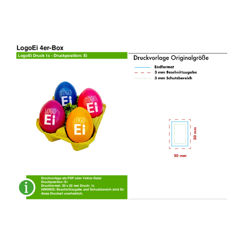 LogoEi 4er-Box - Weiß - Grün , grün, Pappe, 11,00cm x 7,00cm x 11,00cm (Länge x Höhe x Breite), Bild 3