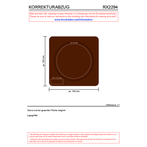 ROMINOX® Untersetzer // Noce (4er Set) , Walnussholz, 10,00cm x 1,00cm x 10,00cm (Länge x Höhe x Breite), Bild 7