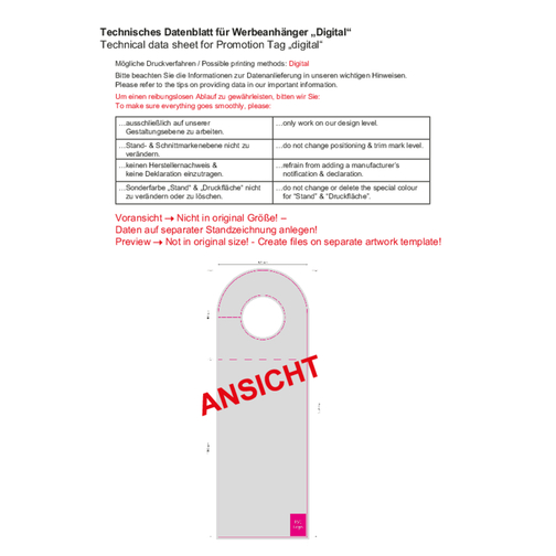Werbeanhänger Ritter SPORT Mini Edelvollmilch , Ritter Sport, aus weißem Karton, 24,00cm x 8,00cm (Höhe x Breite), Bild 3