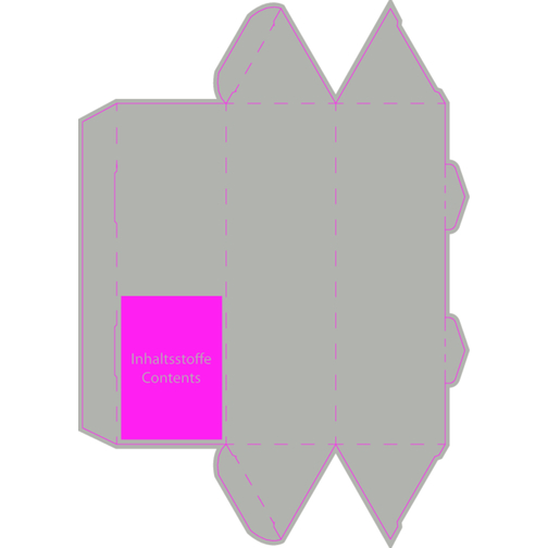 Werbeprisma Werbeverpackung Lindt Lindor Kugel Rot, Milch , Werbeverpackung aus weißem Karton, 5,00cm x 5,00cm x 15,56cm (Länge x Höhe x Breite), Bild 3