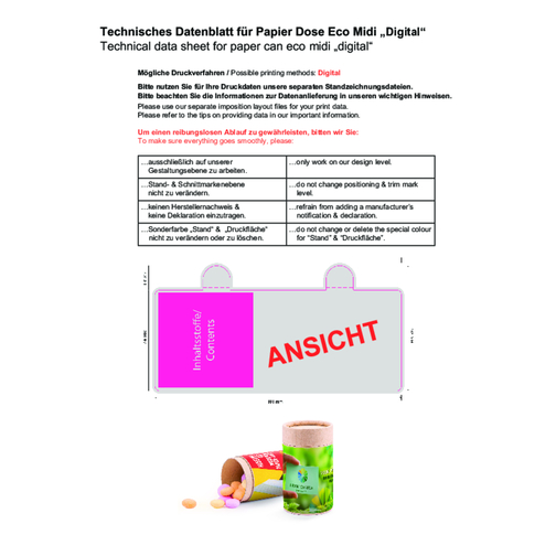 Boîte en papier Eco Midi Étiquette publicitaire, Image 2
