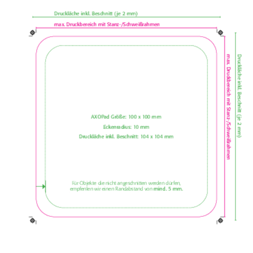AXOPAD® Coaster AXOTop 850, kwadrat 10 x 10 cm, grubosc 1,5 mm, Obraz 4