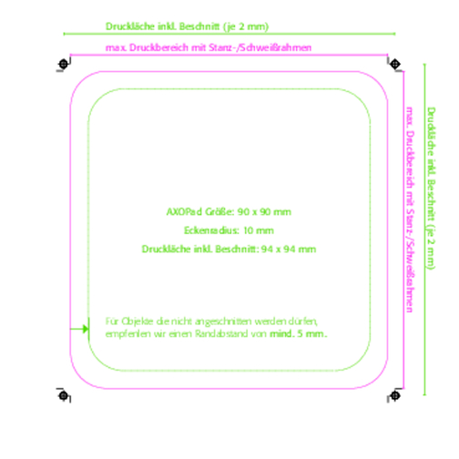 AXOPAD® Coaster AXOTop 850, 9 x 9 cm kvadratisk, 1,5 mm tykkelse, Bilde 4