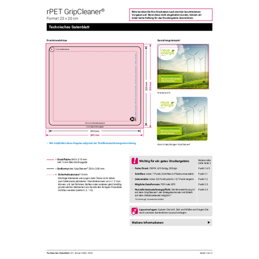 Tapis de souris rPET GripCleaner® 4en1 23x20 cm, pack tout inclus , Image 8