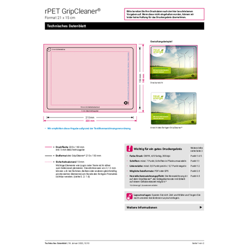 Tapis de souris rPET GripCleaner® 4en1 21x15 cm, pack tout inclus , Image 8