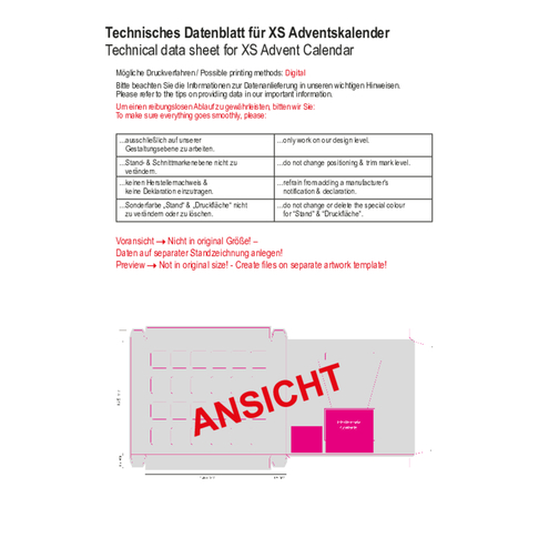XS Adventskalender Weihnachtsdorf , M&M\'s, weiß / violet, Vollkartonhülle, weiß, 1,60cm x 12,00cm x 14,00cm (Länge x Höhe x Breite), Bild 4