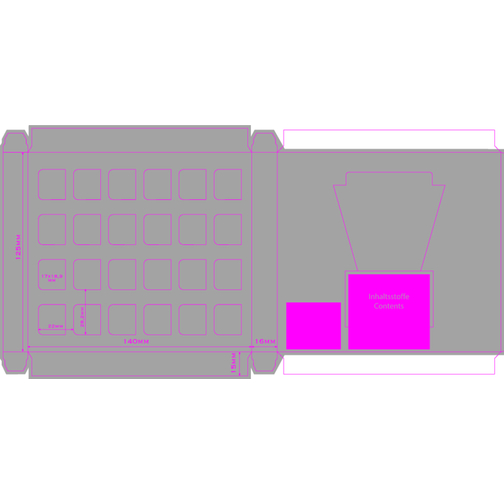 XS Adventskalender Weihnachtsdorf , M&M\'s, weiss / pink, Vollkartonhülle, weiss, 1,60cm x 12,00cm x 14,00cm (Länge x Höhe x Breite), Bild 4